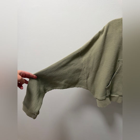 NWT BDG Urban Outfitters Leah Waffle Knit Zip Up Hoodie Sweatshirt - Picture 4 of 8